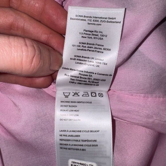 FARM Rio Wave Gradient Maxi Dress Long Sleeve Drawstring Waist Multicolor Size M - Picture 13 of 15